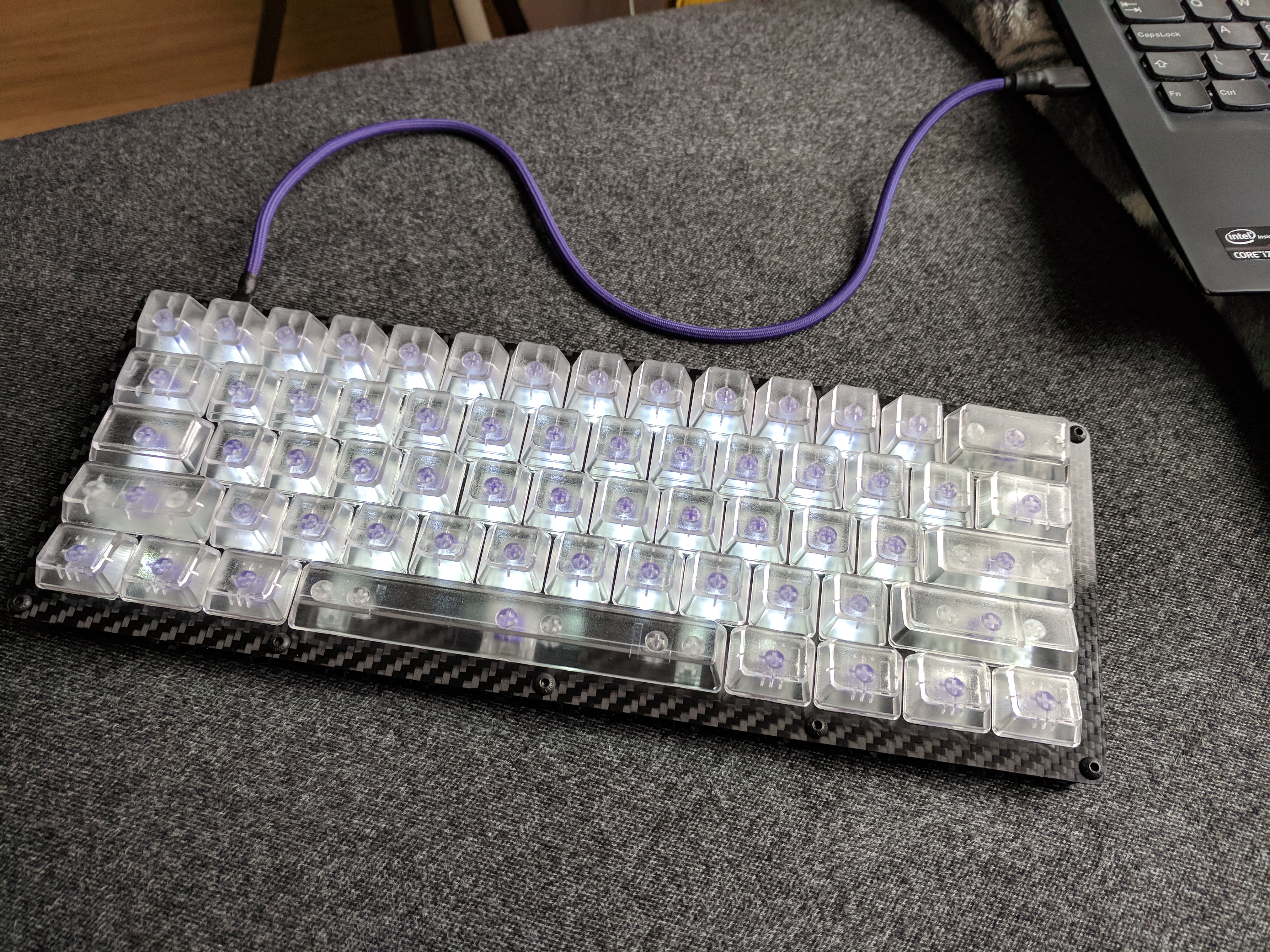 Competed keyboard build. With custom made matching usb cable.
