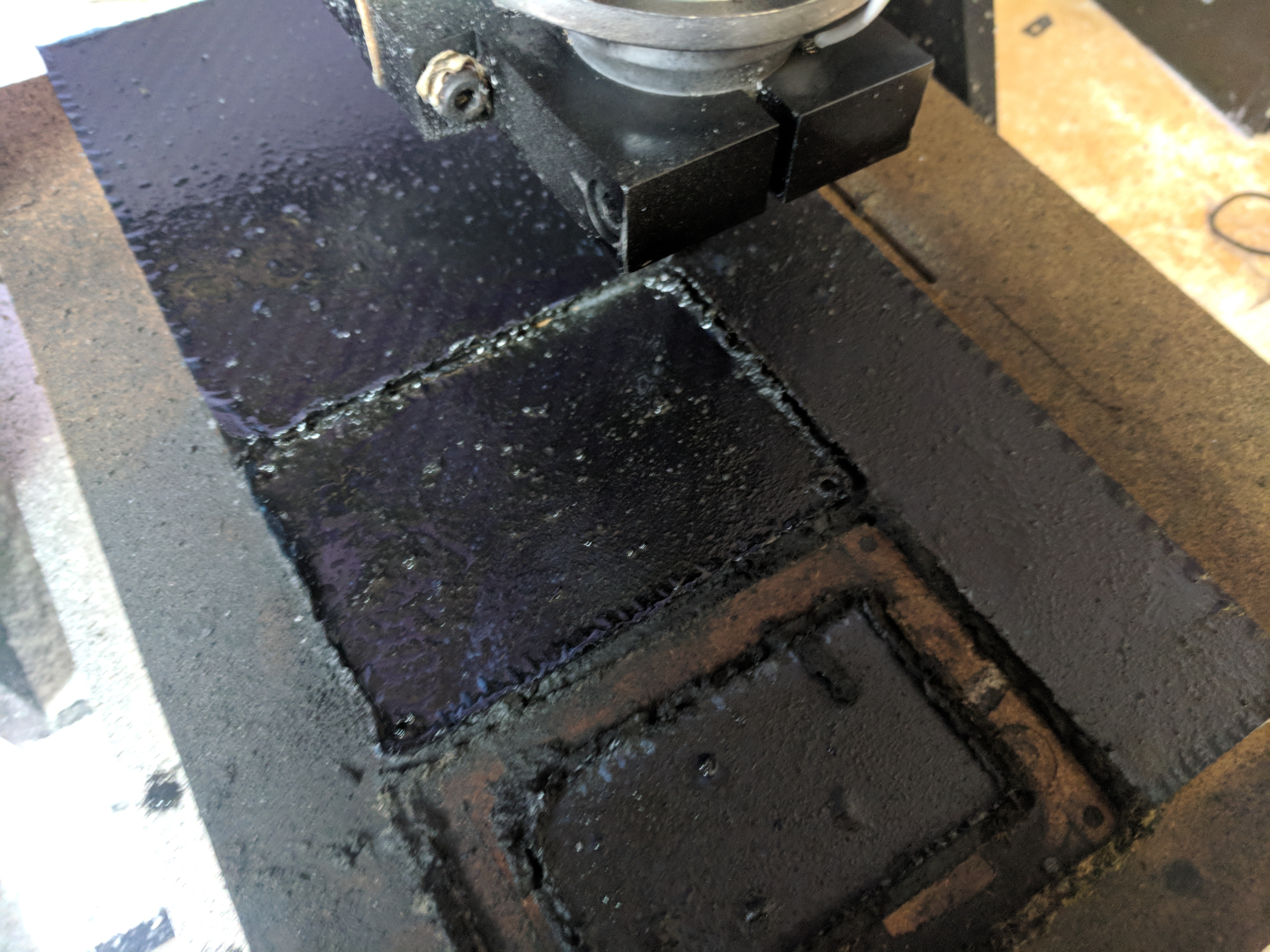 Routing of carbon fibre for case.