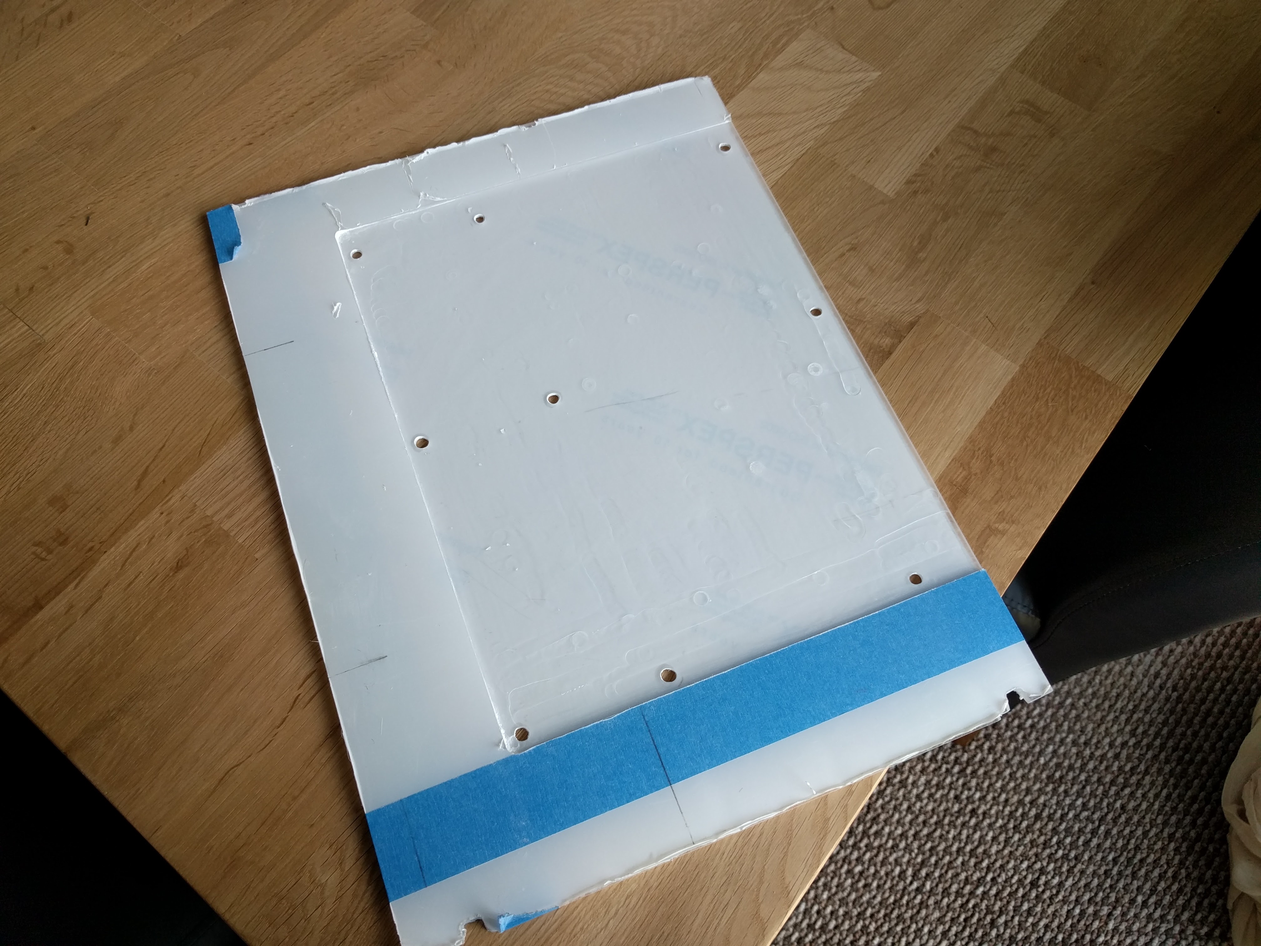 Backboard with the hand routed motherboard recess.