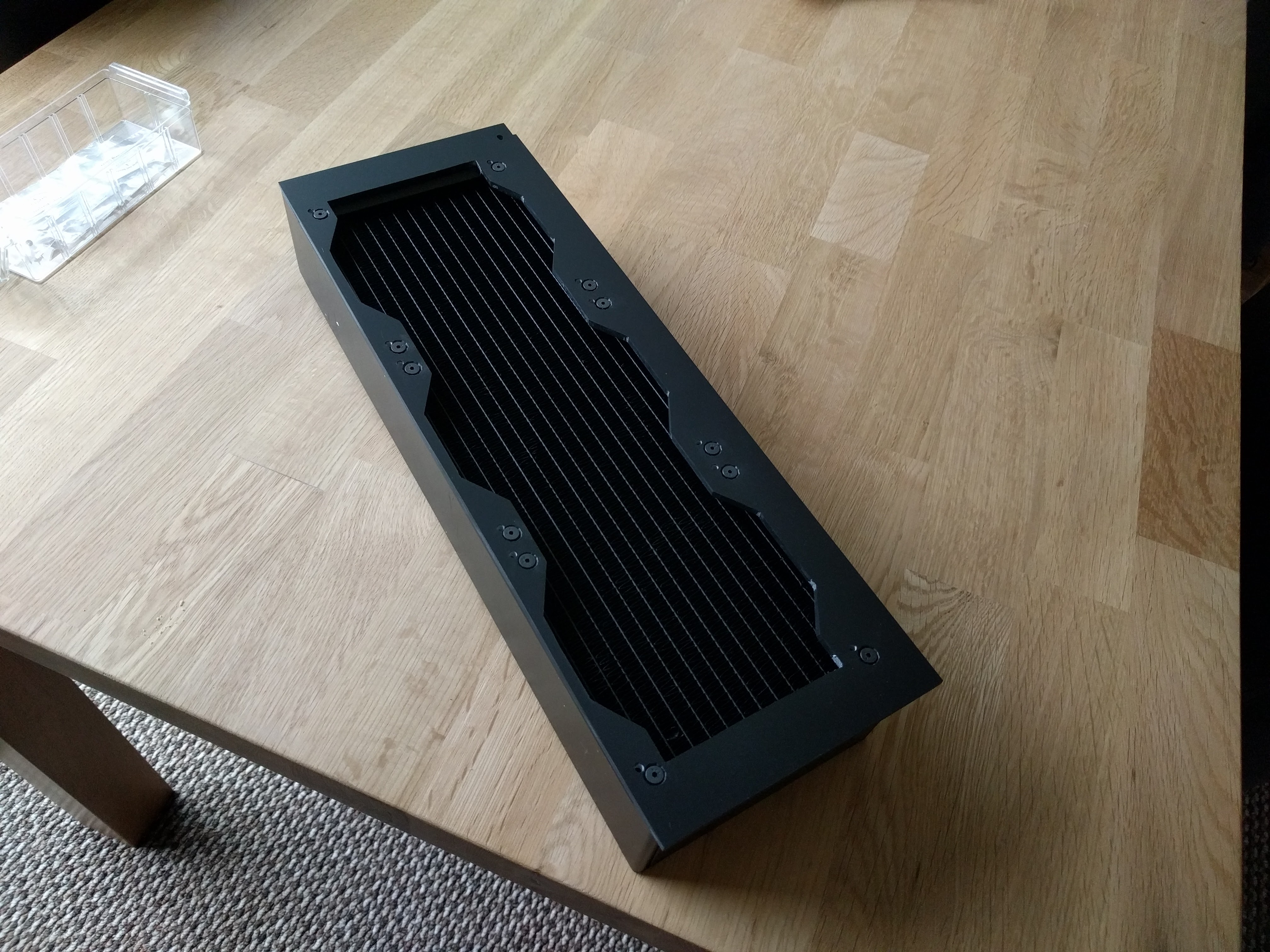 Finished and painted radiator mount.